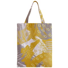 Ochre Yellow And Grey Abstract Zipper Classic Tote Bag