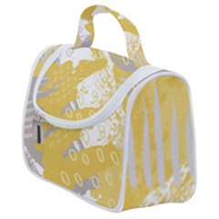 Ochre Yellow And Grey Abstract Satchel Handbag by charliecreates