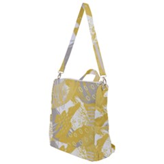 Ochre Yellow And Grey Abstract Crossbody Backpack by charliecreates