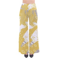 Ochre Yellow And Grey Abstract So Vintage Palazzo Pants by charliecreates