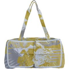 Ochre Yellow And Grey Abstract Multi Function Bag