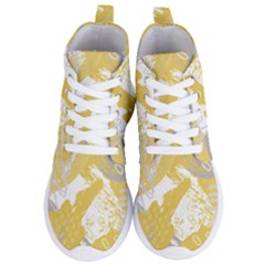 Ochre Yellow And Grey Abstract Women s Lightweight High Top Sneakers