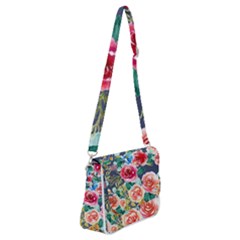 Watercolour Floral  Shoulder Bag With Back Zipper by charliecreates