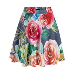 Watercolour Floral  High Waist Skirt by charliecreates