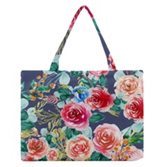 Watercolour Floral  Zipper Medium Tote Bag by charliecreates