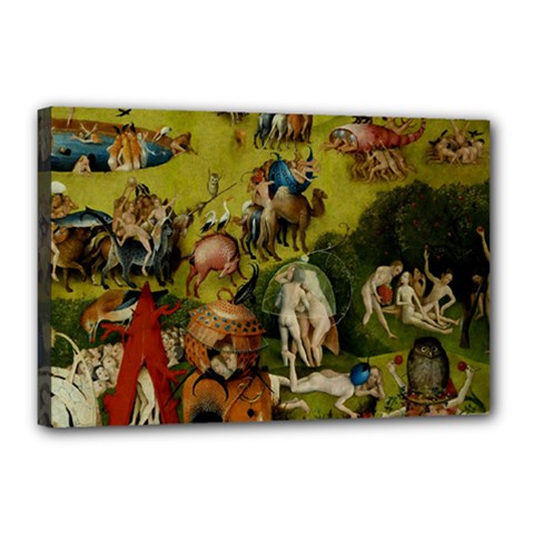 Hieronymus Bosch The Garden Of Earthly Delights (closeup) 3 Canvas 18  X 12  (stretched)