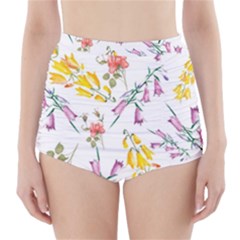 Wild Flower High-waisted Bikini Bottoms by charliecreates
