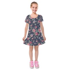 Planted A Rose Kids  Short Sleeve Velvet Dress by WensdaiAmbrose