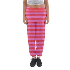 Love Sick - Bubblegum Pink Stripes Women s Jogger Sweatpants by WensdaiAmbrose