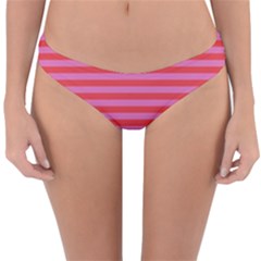 Love Sick - Bubblegum Pink Stripes Reversible Hipster Bikini Bottoms by WensdaiAmbrose