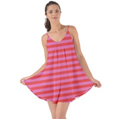 Love Sick - Bubblegum Pink Stripes Love The Sun Cover Up by WensdaiAmbrose