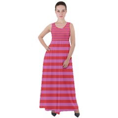 Love Sick - Bubblegum Pink Stripes Empire Waist Velour Maxi Dress by WensdaiAmbrose