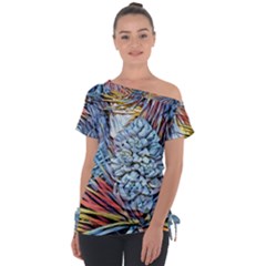 Joshua Tree Bloom Off Shoulder Tie-up Tee