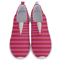 Love Sick - Bubblegum Pink Stripes No Lace Lightweight Shoes by WensdaiAmbrose