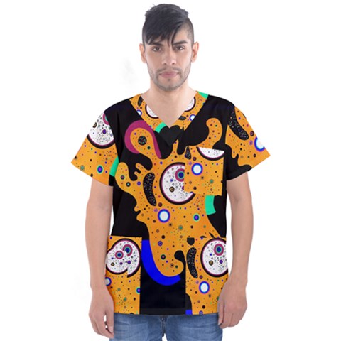 Stars Wassily Kandinsky (neg) Men s V-neck Scrub Top by impacteesstreetwearthree