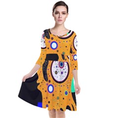 Stars Wassily Kandinsky (neg) Quarter Sleeve Waist Band Dress by impacteesstreetwearthree