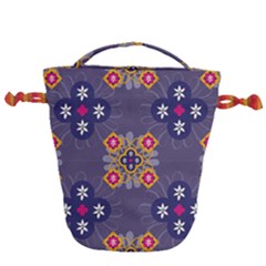 Morocco Tile Traditional Marrakech Drawstring Bucket Bag