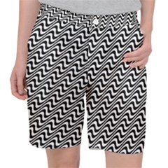 Insomnia - Black & White Stripes Pocket Shorts