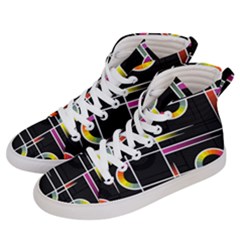 Background Abstract Semi Circles Men s Hi-top Skate Sneakers by Pakrebo