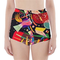 Kandinsky Composition X High-waisted Bikini Bottoms by impacteesstreetwearthree