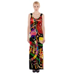 Kandinsky Composition X Maxi Thigh Split Dress