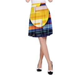 Background Abstract Horizon A-line Skirt by Pakrebo