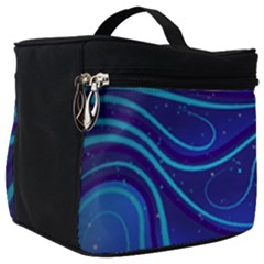 Wavy Abstract Blue Make Up Travel Bag (Big)
