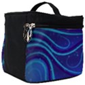 Wavy Abstract Blue Make Up Travel Bag (Big) View1