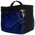 Wavy Abstract Blue Make Up Travel Bag (Big) View2