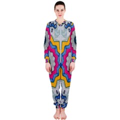 Kaleidoscope Bright Flower Mandala Onepiece Jumpsuit (ladies)  by Pakrebo