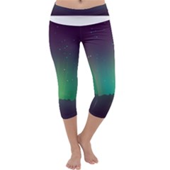 Background Colors Abstract Green Capri Yoga Leggings