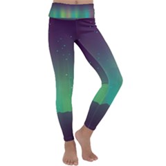 Background Colors Abstract Green Kids  Lightweight Velour Classic Yoga Leggings by Pakrebo