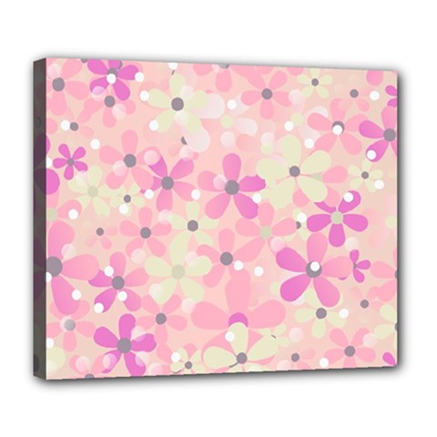 Background Floral Non Seamless Deluxe Canvas 24  X 20  (stretched)