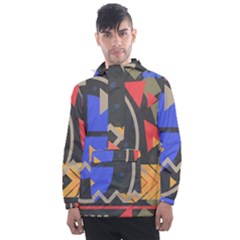 Background Abstract Colors Shapes Men s Front Pocket Pullover Windbreaker