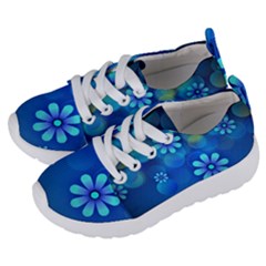 Bokeh Floral Blue Design Kids  Lightweight Sports Shoes by Pakrebo