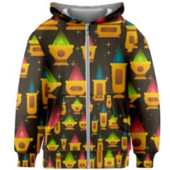 Pattern Non Seamless Objects Pots Kids  Zipper Hoodie Without Drawstring by Pakrebo