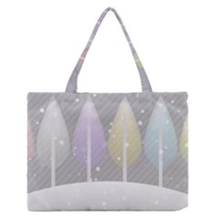 Winter Season Simple Pastels Grey Zipper Medium Tote Bag by Pakrebo