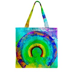 Abstract Color Design Background Zipper Grocery Tote Bag