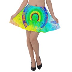 Abstract Color Design Background Velvet Skater Skirt