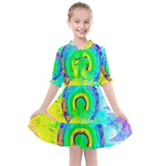 Abstract Color Design Background Kids  All Frills Chiffon Dress