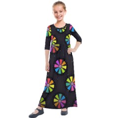 Background Non Seamless Pattern Kids  Quarter Sleeve Maxi Dress by Pakrebo