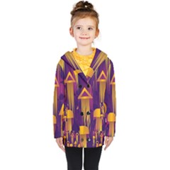 Background Pattern Non Seamless Kids  Double Breasted Button Coat