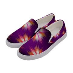 Floral Non Seamless Pattern Purple Women s Canvas Slip Ons by Pakrebo