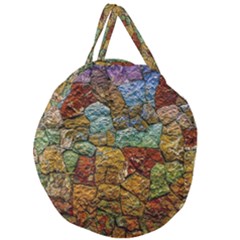 Texture Stone Structure Pattern Giant Round Zipper Tote by Pakrebo