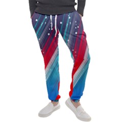 Abstract Red White Blue Feathery Men s Jogger Sweatpants by Pakrebo