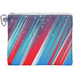 Abstract Red White Blue Feathery Canvas Cosmetic Bag (xxxl) by Pakrebo