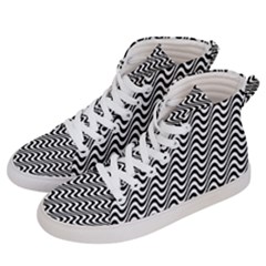 Insomnia - Black & White Stripes Men s Hi-top Skate Sneakers by WensdaiAmbrose