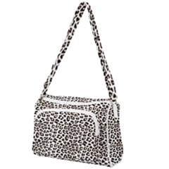 3d Leopard Print Black Brown White Front Pocket Crossbody Bag