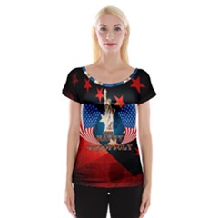 Happy 4th Of July Cap Sleeve Top