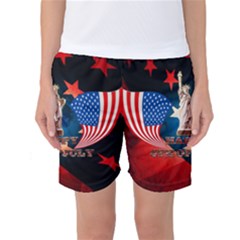 Happy 4th Of July Women s Basketball Shorts by FantasyWorld7